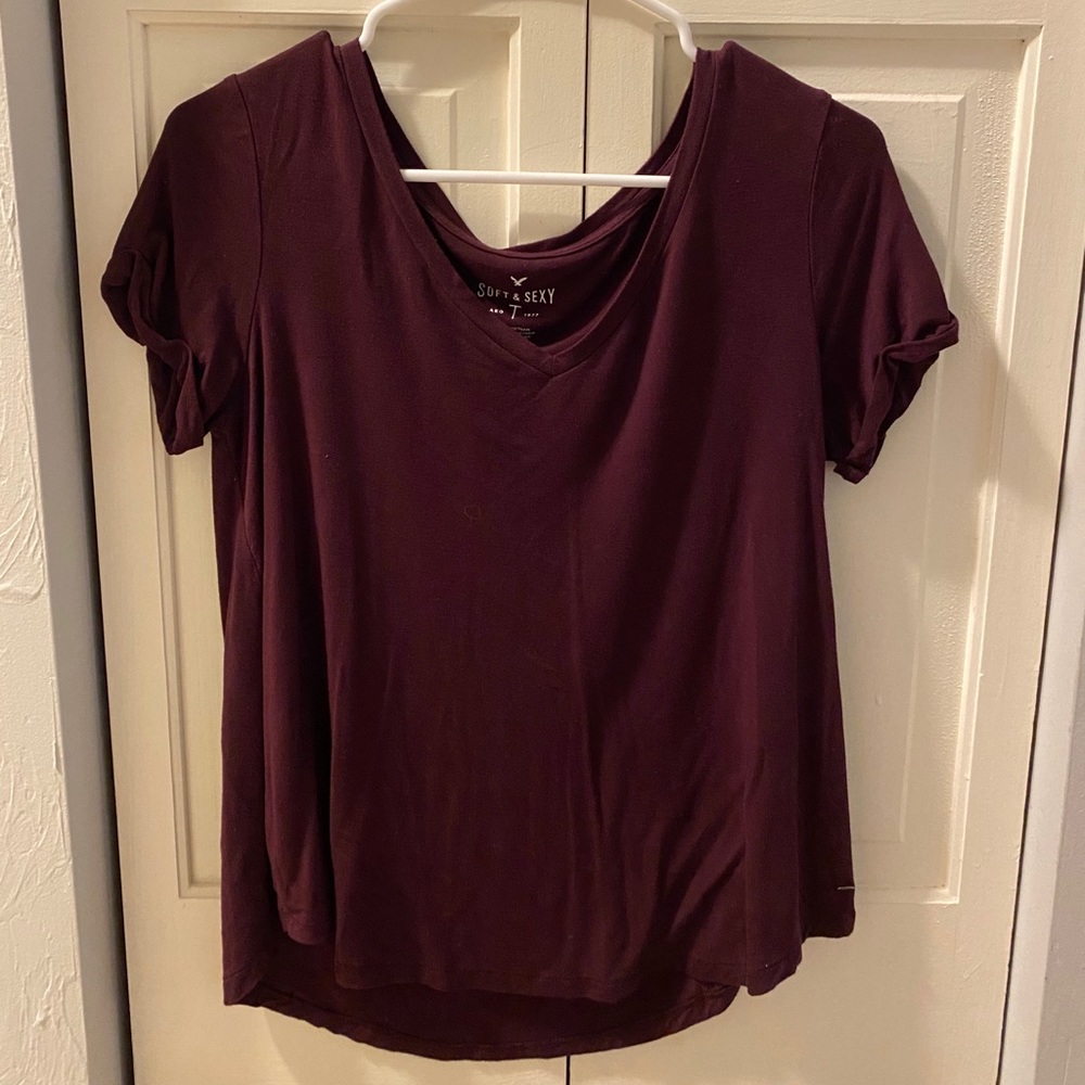 Soft&Sexy Maroon Short Sleeve